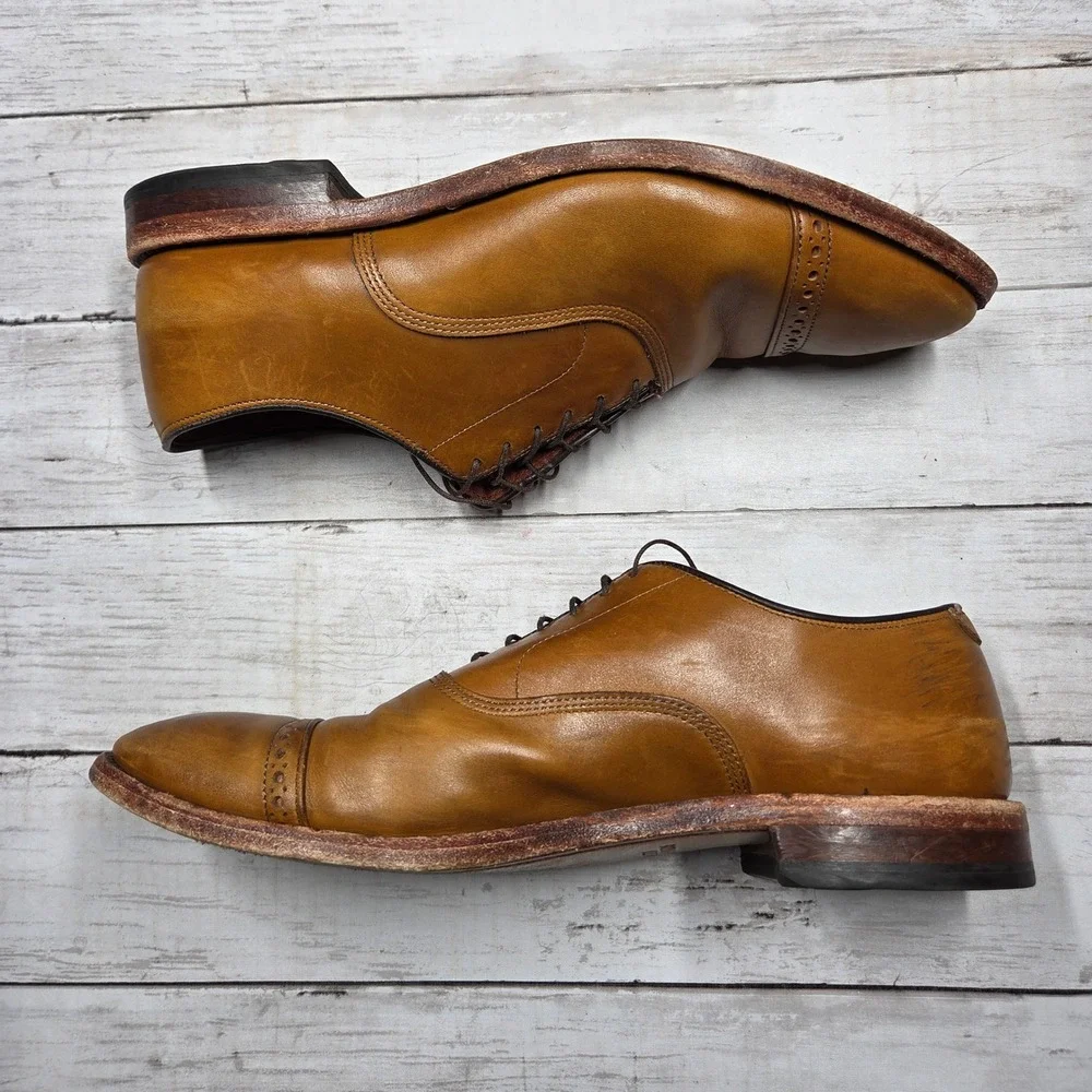 Allen Edmonds Fifth Avenue Oxford Cap Toe Men 10 D Walnut Leather Dress Shoes